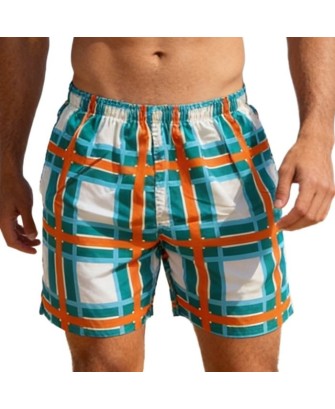 Maillot de Bain Homme, Short de bain et de Plage avec Slip en Filet à Carreaux  – Séchage Rapide – Tailles: M à 2XL
