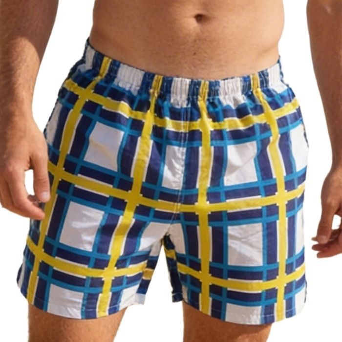 Maillot de Bain Homme, Short de bain et de Plage avec Slip en Filet à