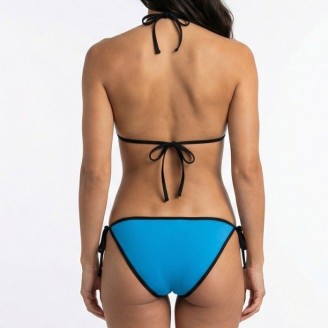 Maillot de Bain  Femme Triangle Push Up Sans Armature  - Culotte Bleu
