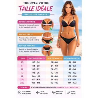 Maillot de Bain 2 Pièces Bandeau Femme Push-up avec armature Pois Bleu