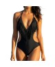 Maillot de Bain 1 Pièce Noir Bonnet sans armature avec mousse amovible