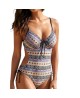 Maillot bain femme 1 pièce, Bonnets avec armature sans mousse, motif e