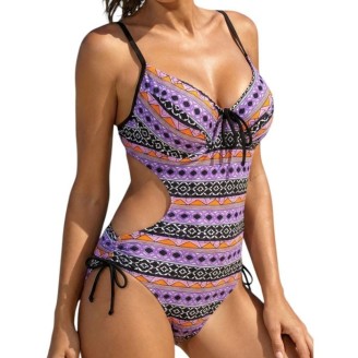 Maillot bain femme 1 pièce, Bonnets avec armature sans mousse, motif e