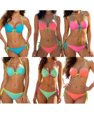 Bikini Femme Push-Up Armatures Rigides Push-up  XS à M  Maillot Bain Sexy