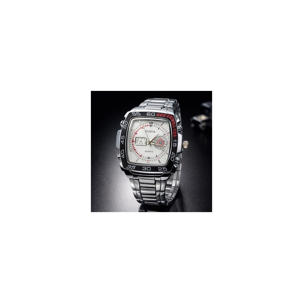 MONTRE HOMME ACIER CADRAN CARRÉ  SPORT & ÉLÉGANCE AU QUOTIDIEN