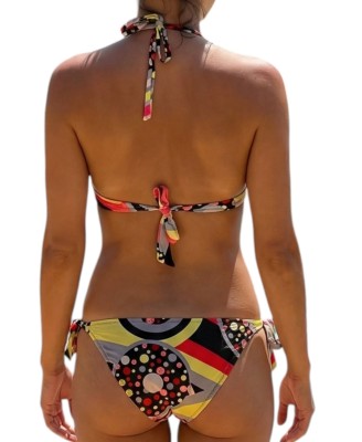 Maillot de bain femme 2 pièces push-up amovible multicolore  armature S, L et XL