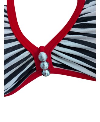 Maillot bandeau luxe Madora Tomi rayé noir blanc XS, S et M qualité Europe