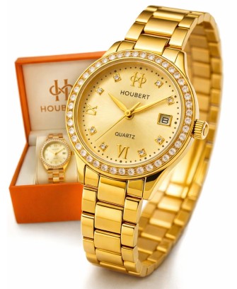 Montre Femme Quartz HOUBERT Marque Française  Design Élégant Dorée