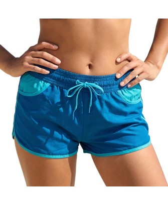 Short de Plage Femme Bicolore  Taille M à 2XL  3 Couleurs  Taille Élastique