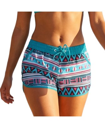 Short de Plage Femme Rayé & Ethnique  Taille M à XL  Coupe Sport Été