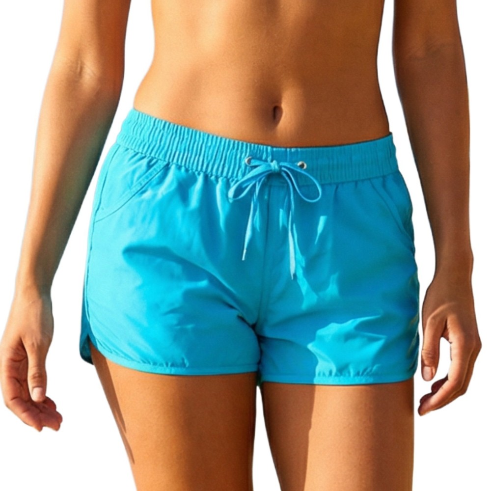 Short de Plage Femme Uni  Taille S à L  Coupe Sport Été  Plusieurs Couleurs