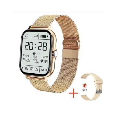 Montre Connectée HOUBERT®  dorée à écran tactile complet pour hommes et femmes